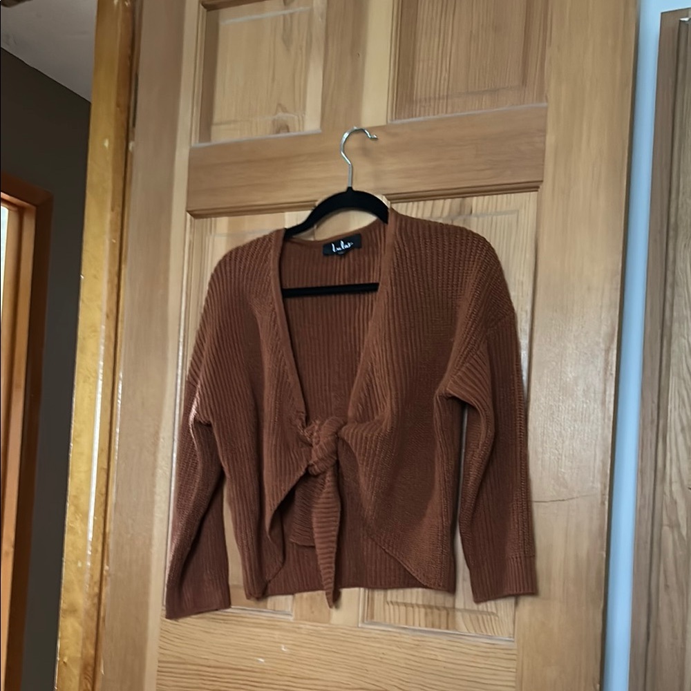 Lulu's‎ Brown Cardigan Sweater Open Front Casual